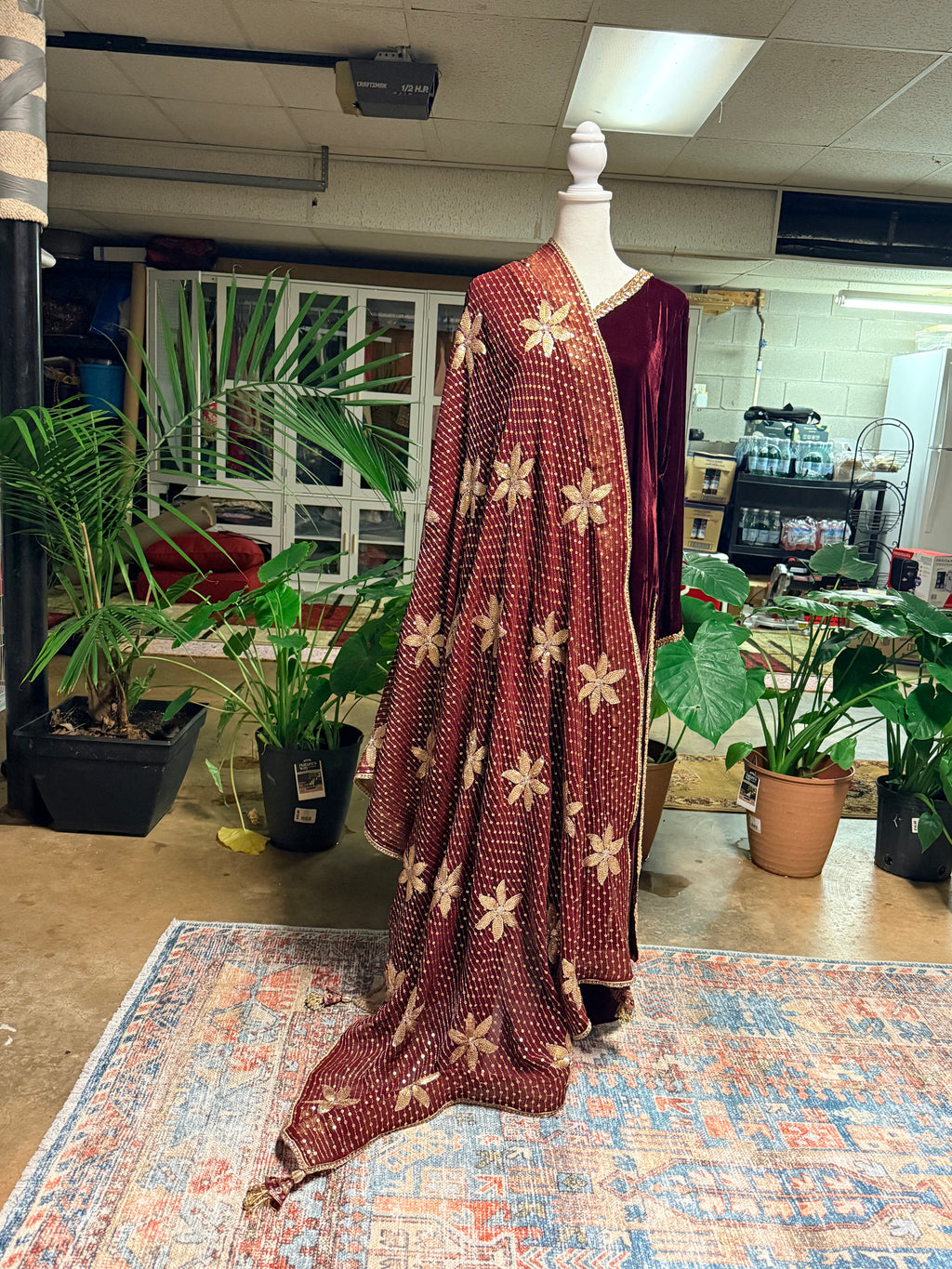 Maroon Maharani - Velvet Bridal/Formal Set